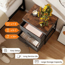 2-Drawer Nightstand with Removable Fabric Bins and Pull Handles by LJGDeals