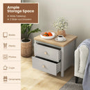 2-Drawer Nightstand with Rubber Wood Legs by LJGDeals
