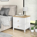 2-Drawer Nightstand with Rubber Wood Legs by LJGDeals