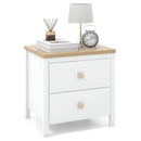 2-Drawer Nightstand with Rubber Wood Legs by LJGDeals