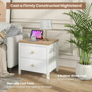 2-Drawer Nightstand with Rubber Wood Legs by LJGDeals
