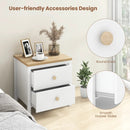 2-Drawer Nightstand with Rubber Wood Legs by LJGDeals