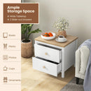 2-Drawer Nightstand with Rubber Wood Legs by LJGDeals