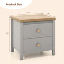 2-Drawer Nightstand with Rubber Wood Legs by LJGDeals