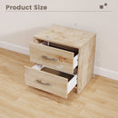 2 Drawer Nightstand with Storage for Living Room-Oak