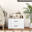 2-Drawer Stackable Horizontal Storage Cabinet Dresser Chest with Handles by LJGDeals