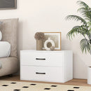 2-Drawer Stackable Horizontal Storage Cabinet Dresser Chest with Handles by LJGDeals