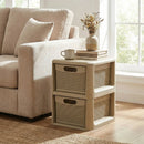 2-Drawer Storage Organizer with Wicker Patterns by LJGDeals