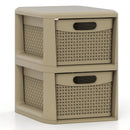 2-Drawer Storage Organizer with Wicker Patterns by LJGDeals