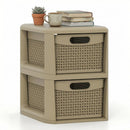 2-Drawer Storage Organizer with Wicker Patterns by LJGDeals