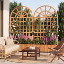 Set of 2 Wooden Raised Garden Bed with Trellis 71" Outdoor Planter Box Privacy Screen
