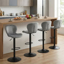 Adjustable Counter Height Chairs Set of 4 with Velvet Upholstered Backrests