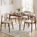 Upholstered Dining Chairs Set of 4 with Curved Backs