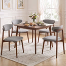 Upholstered Dining Chairs Set of 4 with Curved Backs