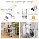 2-Layer Folding Clothes Drying Rack with 5-Level Adjustable Height by LJGDeals