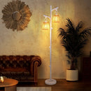2 Light Tree Trunk Lamps with Wicker Shade-White by LJGDeals