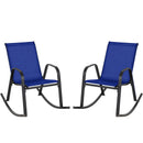 Set of 2 Metal Patio Rocking Chair with Breathable Seat Fabric