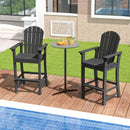 Set of 2 Counter Height Outdoor HDPE Bar Stool with Armrests and Footrest
