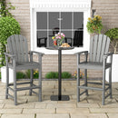 Set of 2 Counter Height Outdoor HDPE Bar Stool with Armrests and Footrest