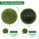 2 PCS 20 Inch Artificial Plant Boxwood Topiary Ball-M by LJGDeals