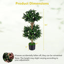 2 Pack 36" Artificial Double Ball Boxwood Topiary Tree with 41 Blossoms by LJGDeals