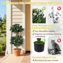2 Pack 36" Artificial Double Ball Boxwood Topiary Tree with 41 Blossoms by LJGDeals