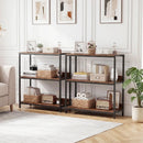 2-Pack 3-Tier Industrial Bookshelf with Metal Frame by LJGDeals