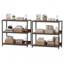 2-Pack 3-Tier Industrial Bookshelf with Metal Frame by DirectDeals