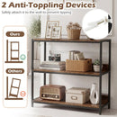 2-Pack 3-Tier Industrial Bookshelf with Metal Frame by LJGDeals