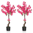 2 Pack 41 Inch Artificial Plum Blossom Tree Fake Floral Plant with 92 Flowers-Red by LJGDeals