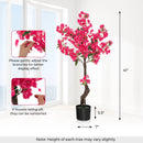 2 Pack 41 Inch Artificial Plum Blossom Tree Fake Floral Plant with 92 Flowers-Red by LJGDeals