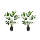 2 Pack 4 Feet Artificial Monstera Deliciosa Plants for Home Office by DirectDeals