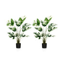 2 Pack 4 Feet Artificial Monstera Deliciosa Plants for Home Office by LJGDeals