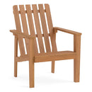 Acacia Wood Patio Dining Chair with Curved Seat & Armrests by LJGDeals
