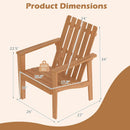Acacia Wood Patio Dining Chair with Curved Seat & Armrests by LJGDeals