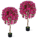 2 Pack Artificial Azalea Trees Faux Floral Plants with Vivid Blooming Flowers by DirectDeals