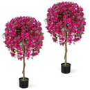 2 Pack Artificial Azalea Trees Faux Floral Plants with Vivid Blooming Flowers by LJGDeals
