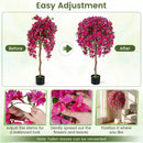 2 Pack Artificial Azalea Trees Faux Floral Plants with Vivid Blooming Flowers by DirectDeals
