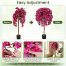 2 Pack Artificial Azalea Trees Faux Floral Plants with Vivid Blooming Flowers by LJGDeals