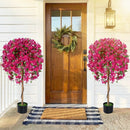 2 Pack Artificial Azalea Trees Faux Floral Plants with Vivid Blooming Flowers by LJGDeals