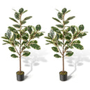 2 Pack 4.3 Feet Tall Artificial Bird of Paradise Plant Fake Banana Leaf-Green by LJGDeals