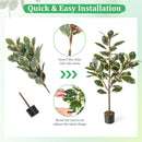 2 Pack 4.3 Feet Tall Artificial Bird of Paradise Plant Fake Banana Leaf-Green
