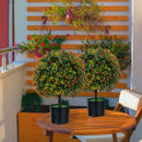 2-Pack Artificial Boxwood Topiary Ball Tree with Orange Fruit by LJGDeals