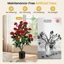Artificial Camellia Tree in Cement Pot - 35.5" (2-Pack) by DirectDeals