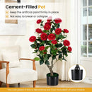 Artificial Camellia Tree in Cement Pot - 35.5" (2-Pack) by DirectDeals