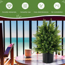 2-Pack Artificial Cedar Topiary Ball Tree with Cement Pot by LJGDeals