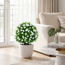 Artificial Eucalyptus Topiary Trees with Cement Planter (2-Pack) by LJGDeals