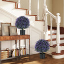 2 Pack Artificial Lavender Topiary Ball Tree Faux Shrub Bushes with Flowers-Purple by LJGDeals