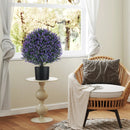 2 Pack Artificial Lavender Topiary Ball Tree Faux Shrub Bushes with Flowers-Purple by LJGDeals
