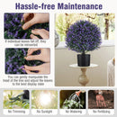 2 Pack Artificial Lavender Topiary Ball Tree Faux Shrub Bushes with Flowers-Purple by LJGDeals